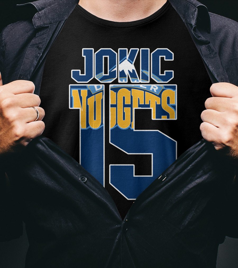 Denver Nuggets Nikola Jokic 15 Basketball Fan Gear T-Shirt