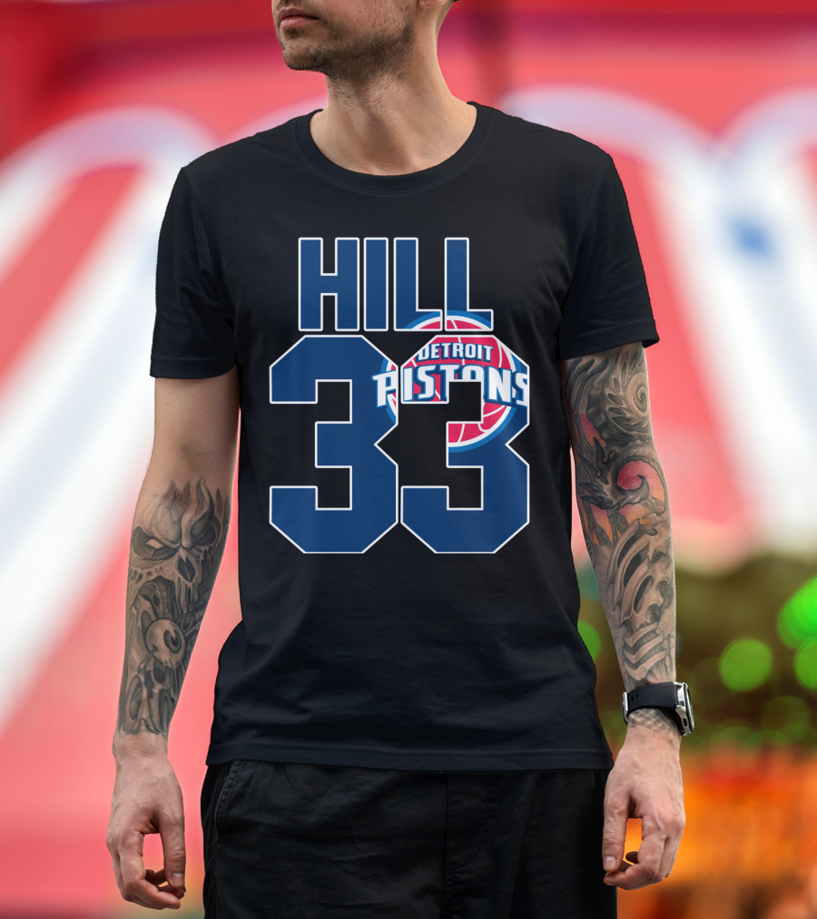 Detroit Pistons Grant Hill 33 Basketball T-Shirt