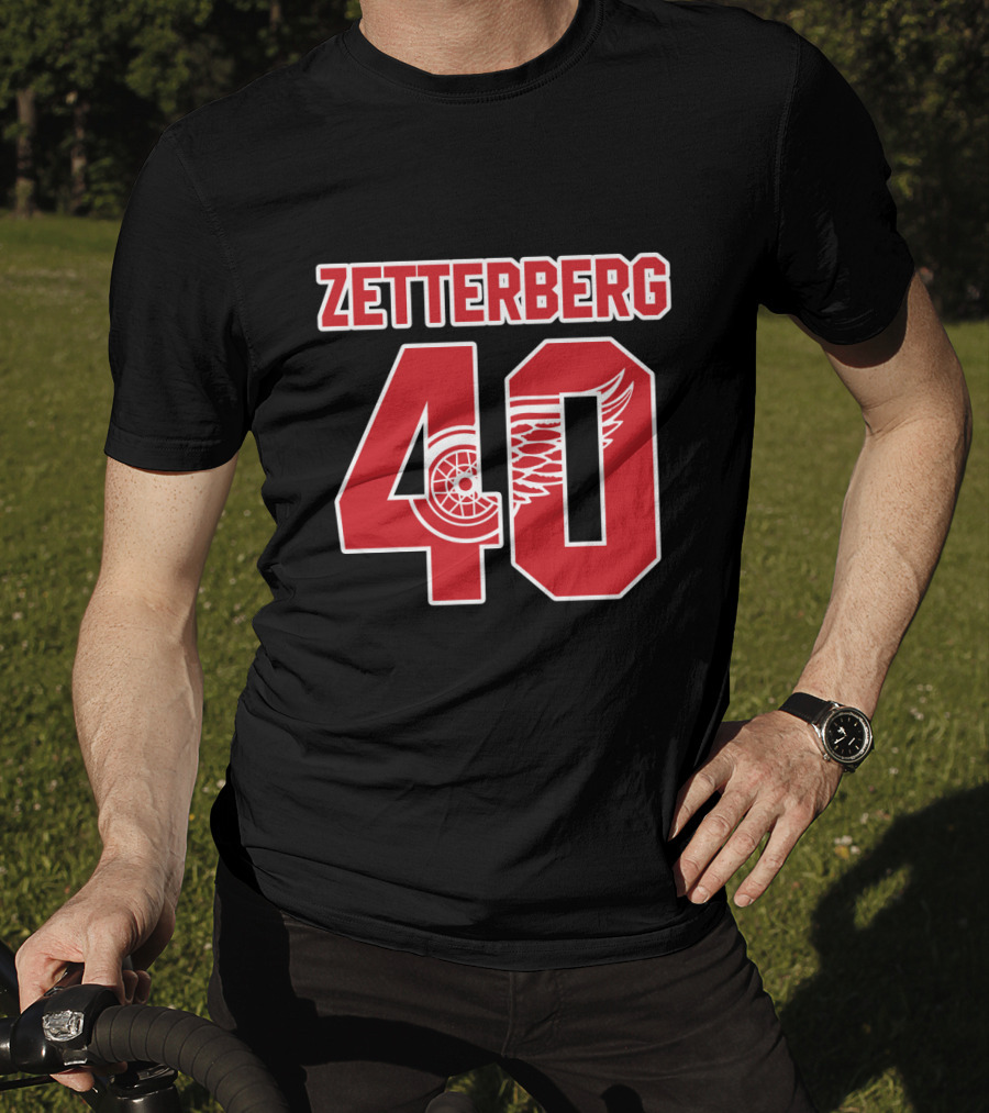 Zetterberg 40 Jersey Detroit Red Wings NHL Iconic Winged Wheel T-Shirt
