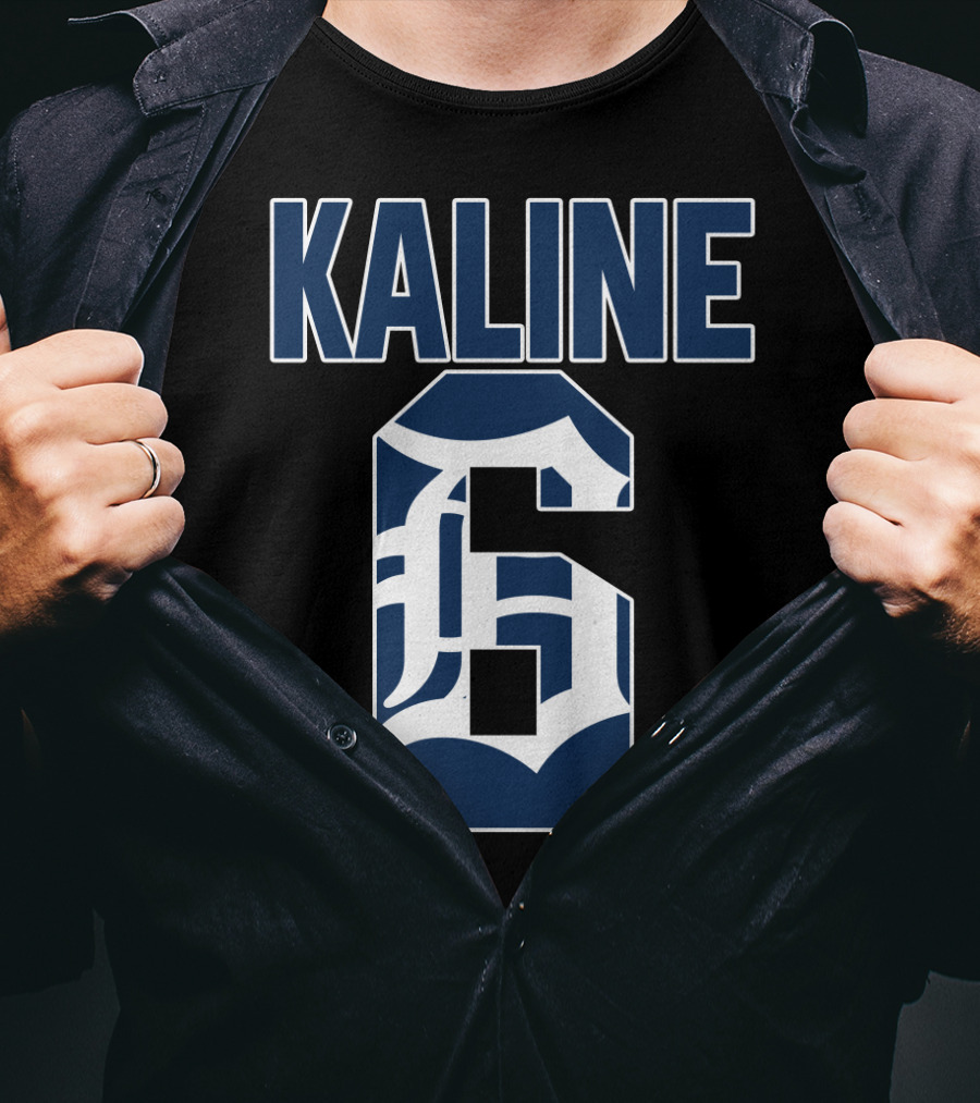 Kaline 6 Detroit Tigers Iconic Jersey Number T-Shirt