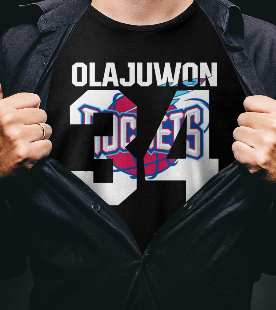 Olajuwon 34 Houston Rockets Basketball T-Shirt