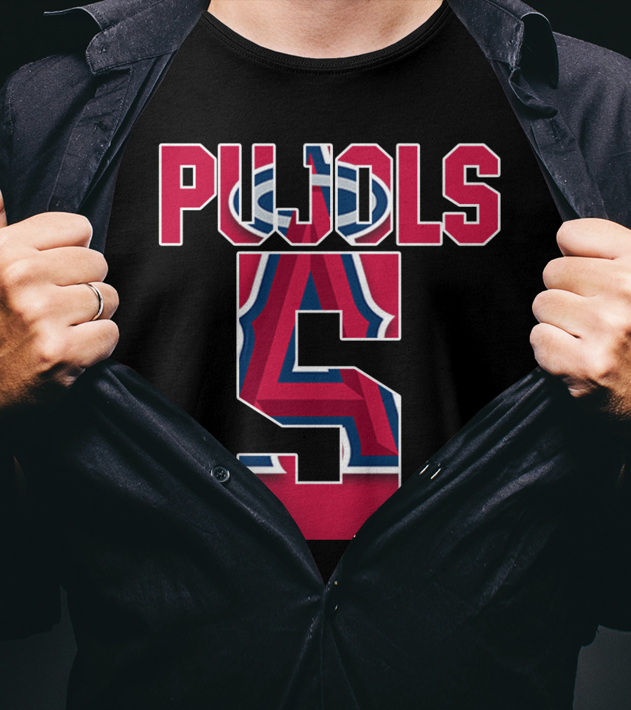 Pujols 5 Los Angeles Angels Baseball Icon Albert Pujols T-Shirt