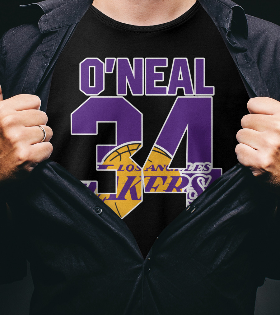 O'neal 34 Los Angeles Lakers Shaquille O'neal Basketball Legends T-Shirt