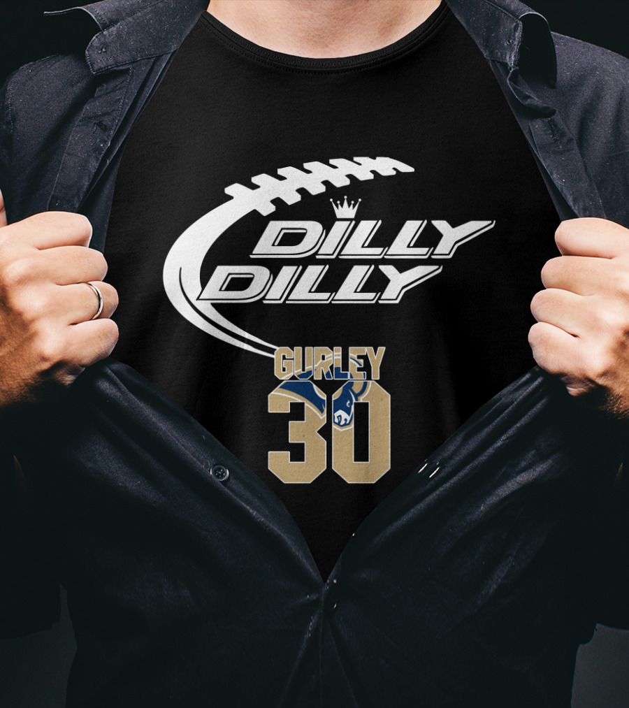 Los Angeles Rams Todd Gurley 30 Dilly Dilly Football T-Shirt
