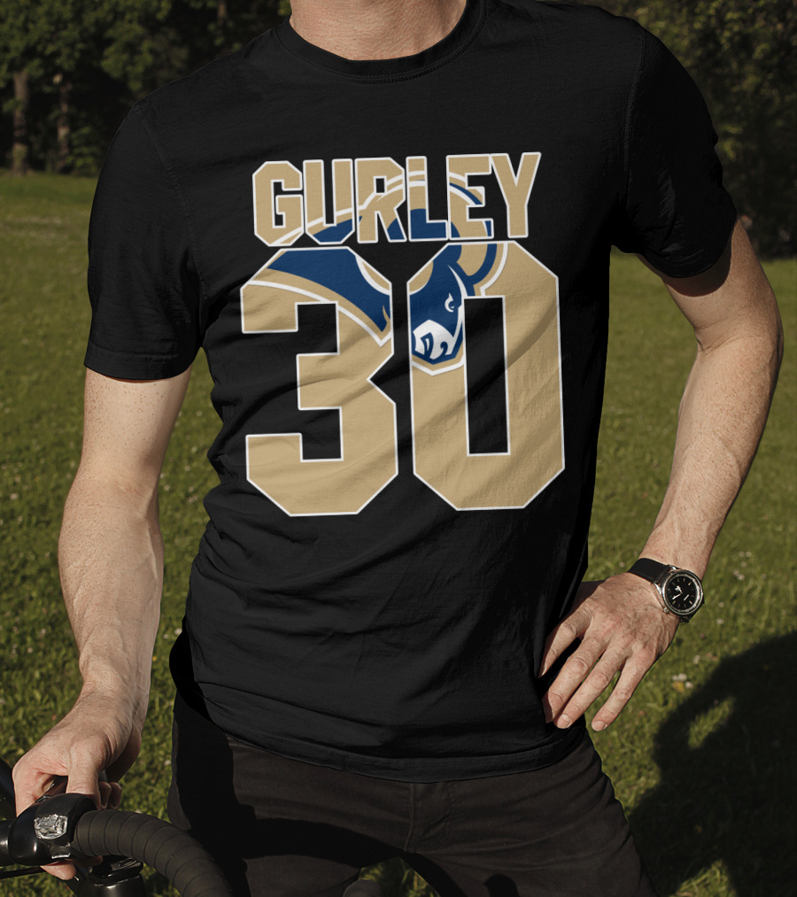 Gurley 30 Los Angeles Rams Logo Jersey T-Shirt