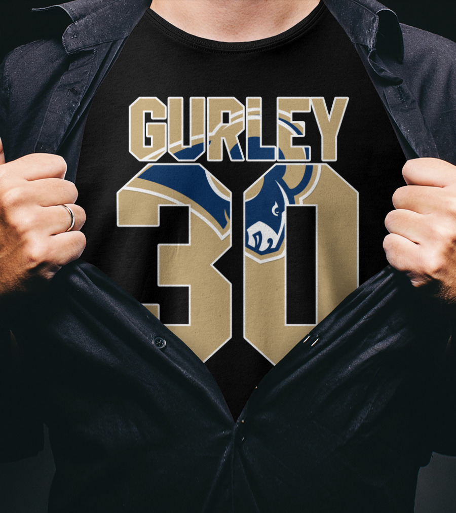 Gurley 30 Los Angeles Rams Logo Jersey T-Shirt