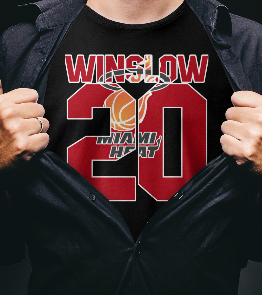 Winslow 20 Miami Heat Basketball Player Tribute T-Shirt
