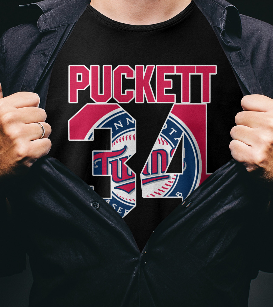 Kirby Puckett 34 Minnesota Twins Baseball Legend Emblem T-Shirt