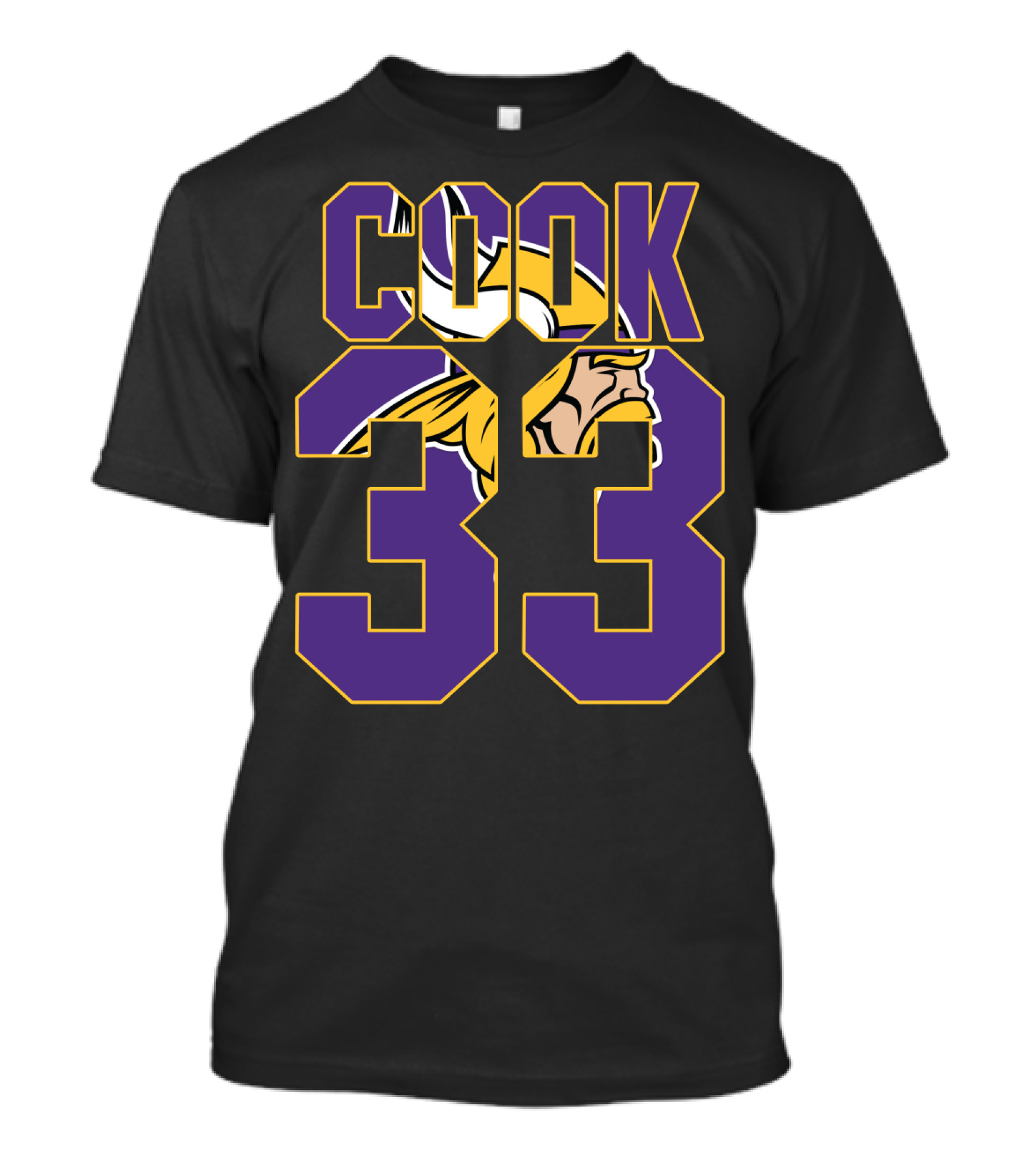 Minnesota Vikings Dalvin Cook 33 Viking Head Logo Jersey T-Shirt