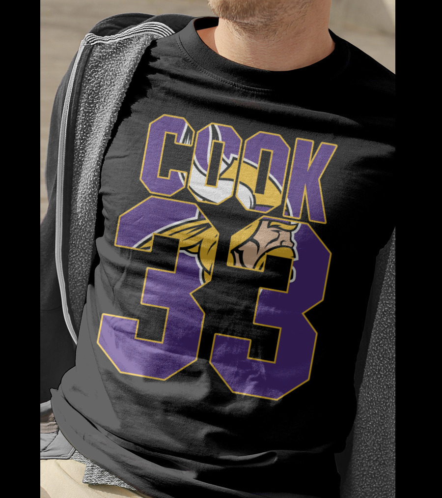Minnesota Vikings Dalvin Cook 33 Viking Head Logo Jersey T-Shirt
