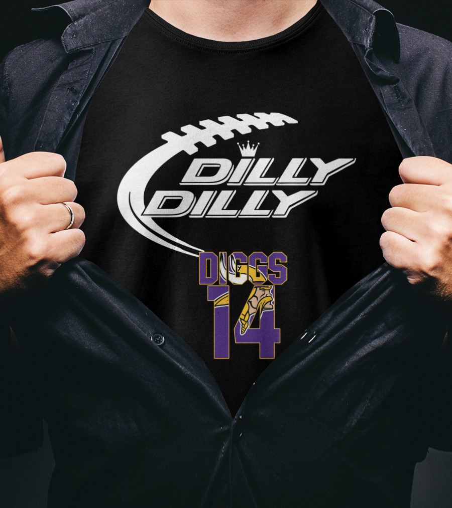 Dilly Dilly Diggs 14 Minnesota Vikings Football T-Shirt
