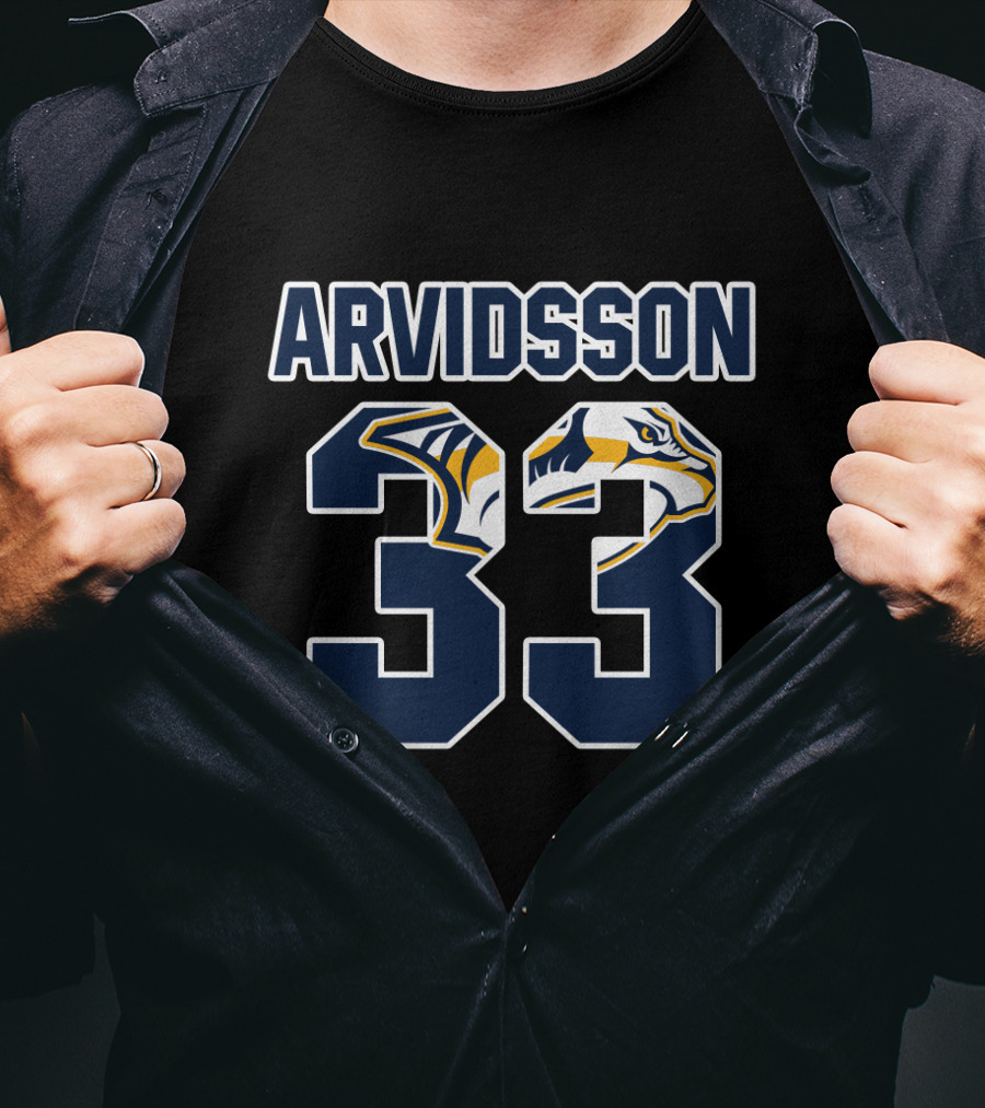 Nashville Predators Viktor Arvidsson 33 NHL Hockey Jersey T-Shirt
