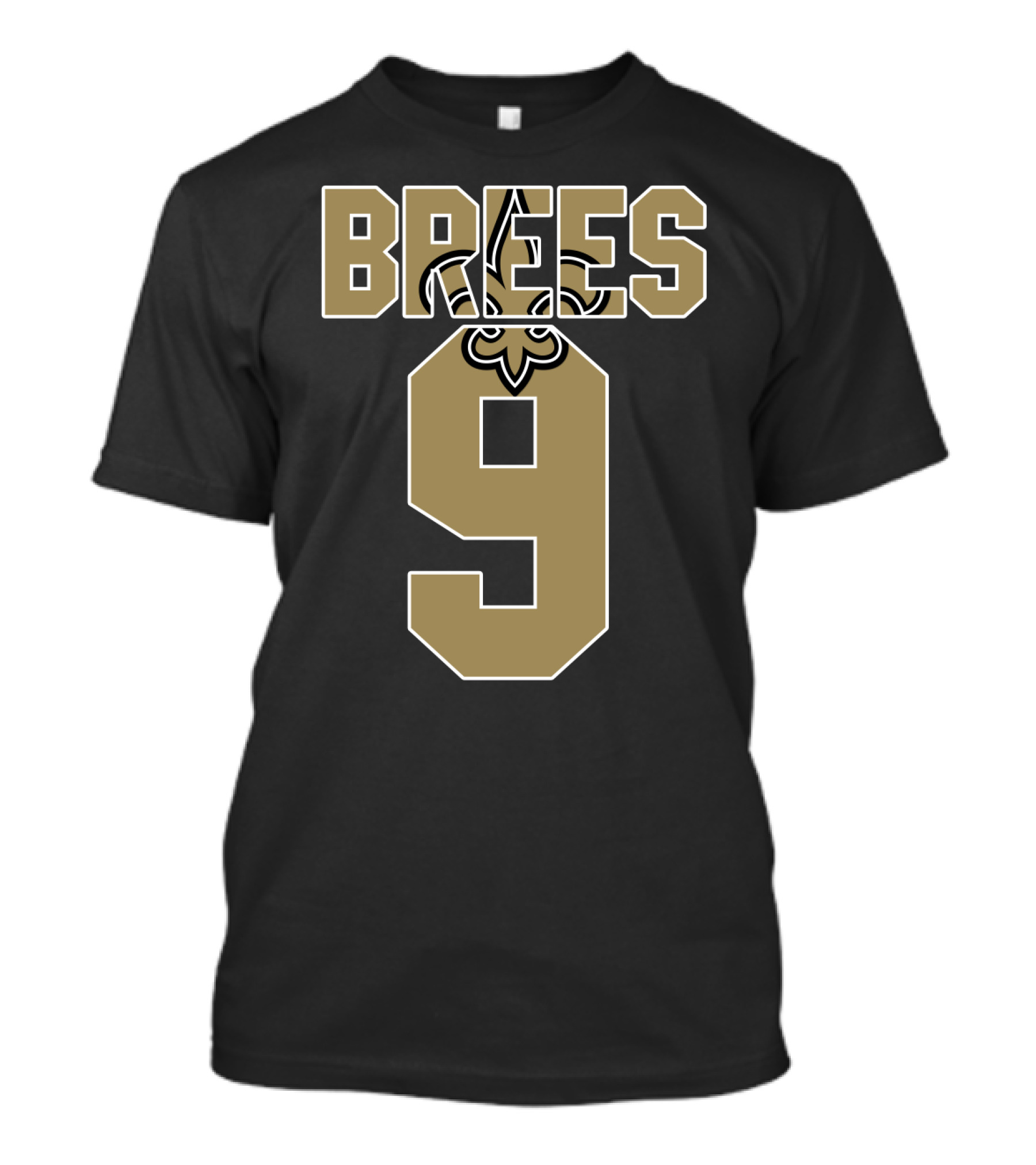 New Orleans Saints Drew Brees 9 Fleur-De-Lis Jersey T-Shirt