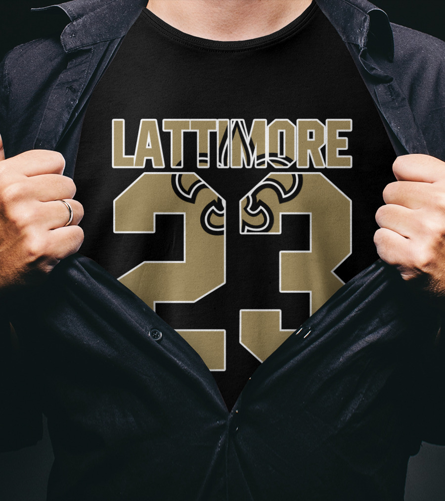 New Orleans Saints Marshon Lattimore 23 Fleur-De-Lis Player Jersey T-Shirt