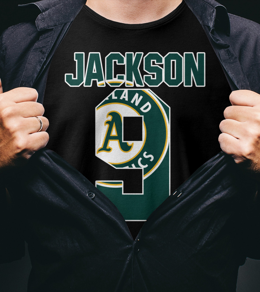 Oakland Athletics Reggie Jackson Number 9 Baseball Classic T-Shirt