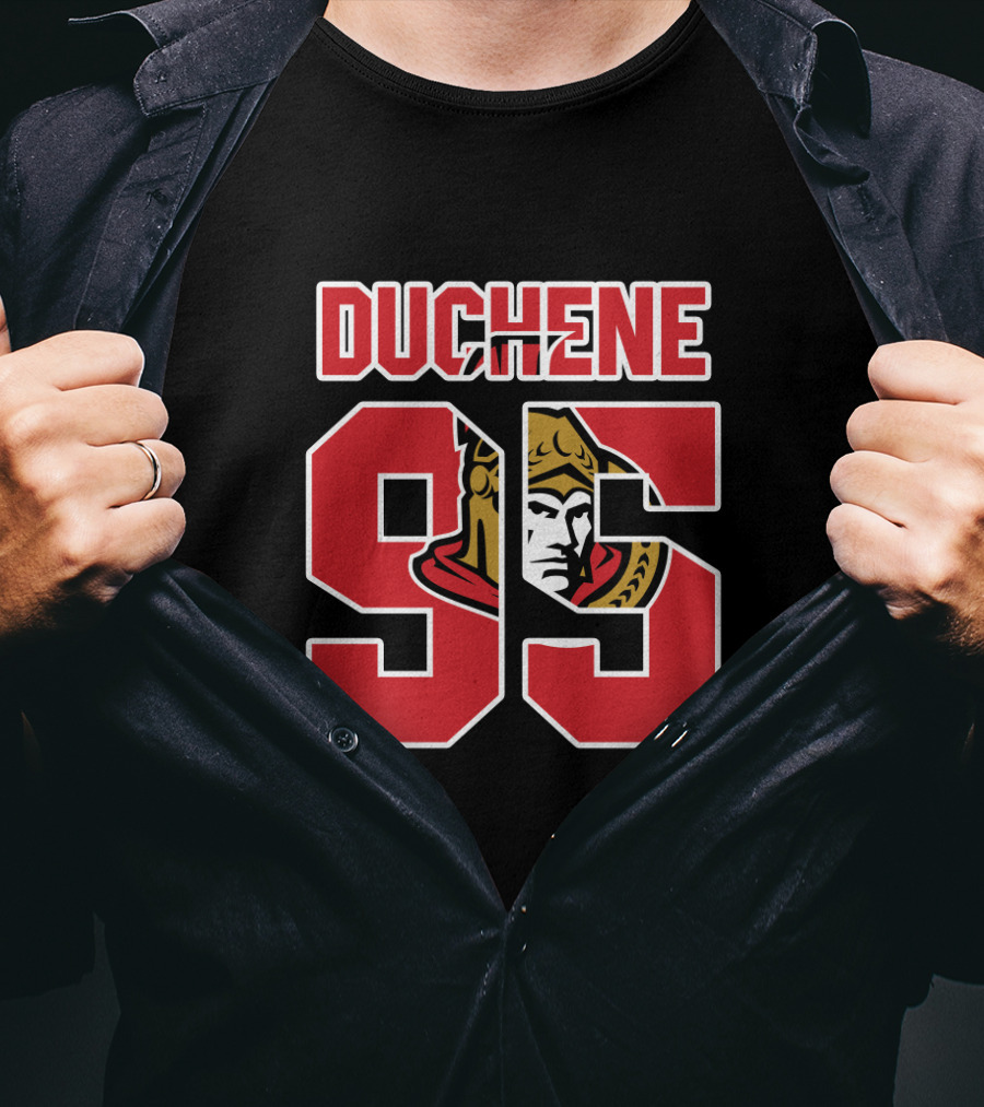 Ottawa Senators Steve Duchene 95 NHL Logo Jersey T-Shirt