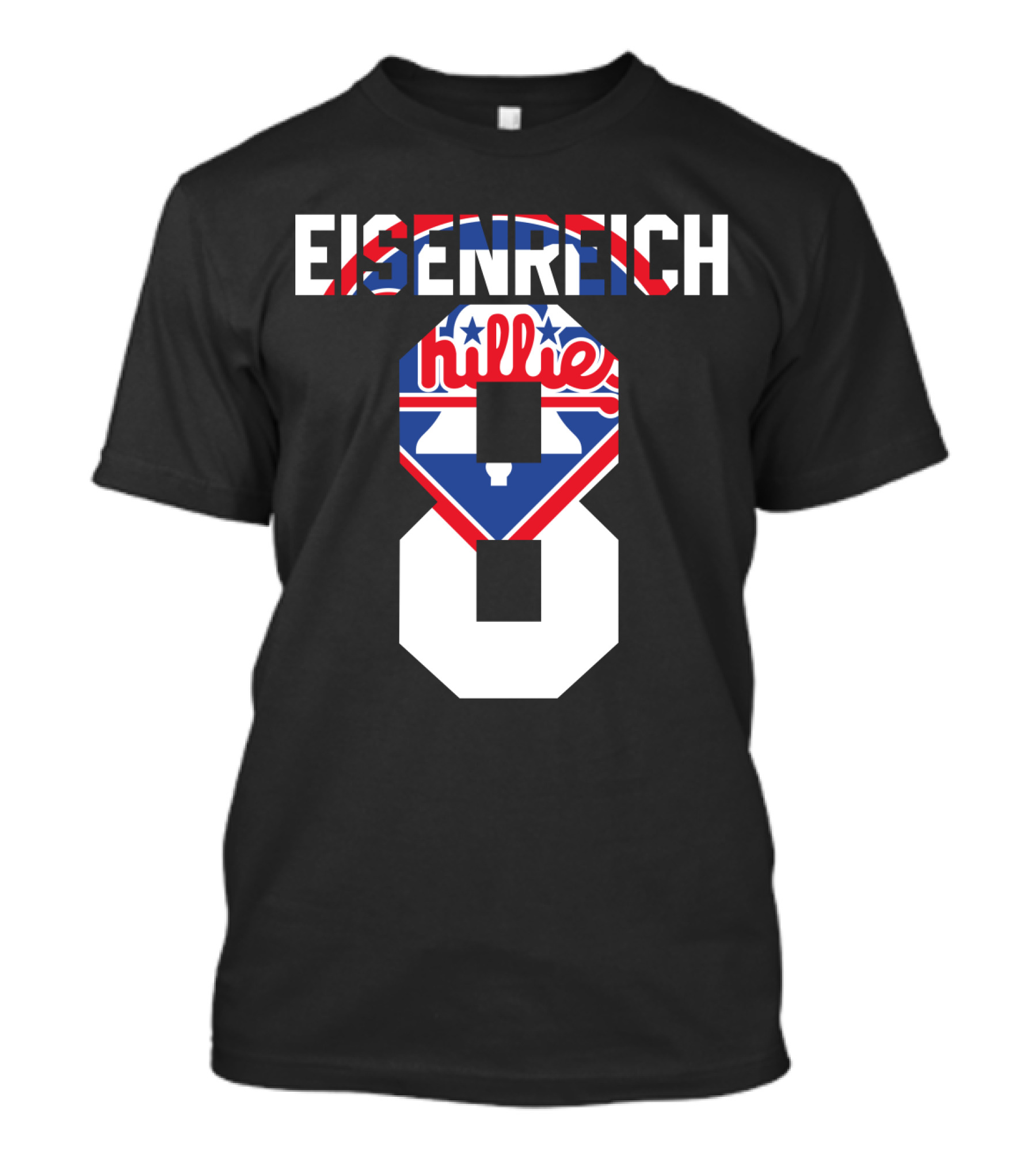 Eisenreich 8 Philadelphia Phillies Retro Liberty Bell Design 1993 T-Shirt