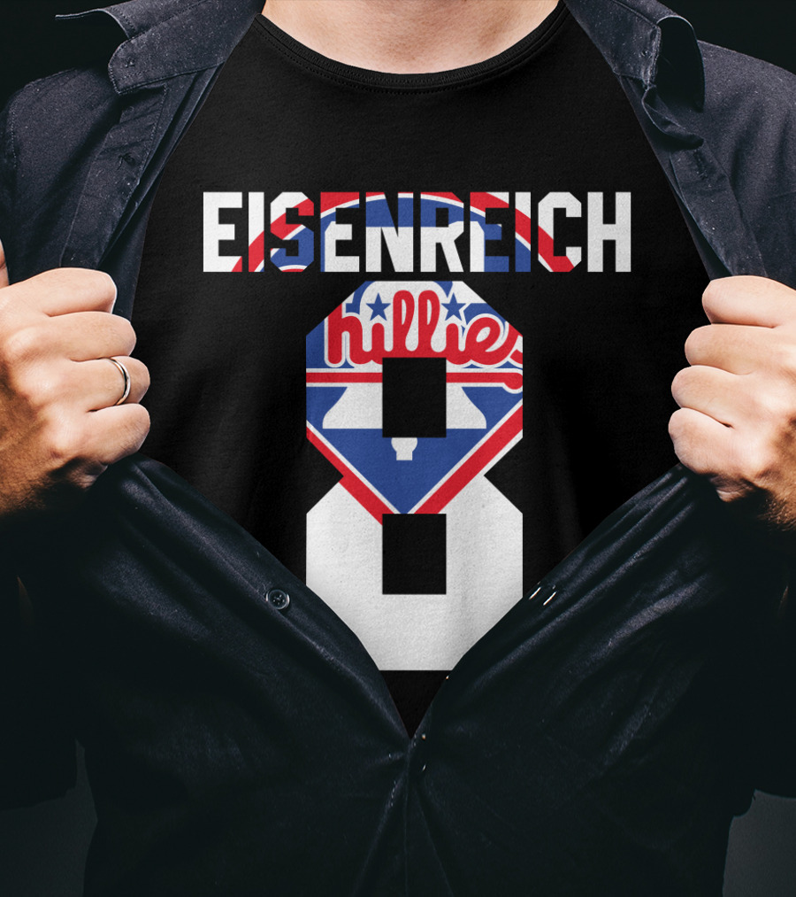 Eisenreich 8 Philadelphia Phillies Retro Liberty Bell Design 1993 T-Shirt