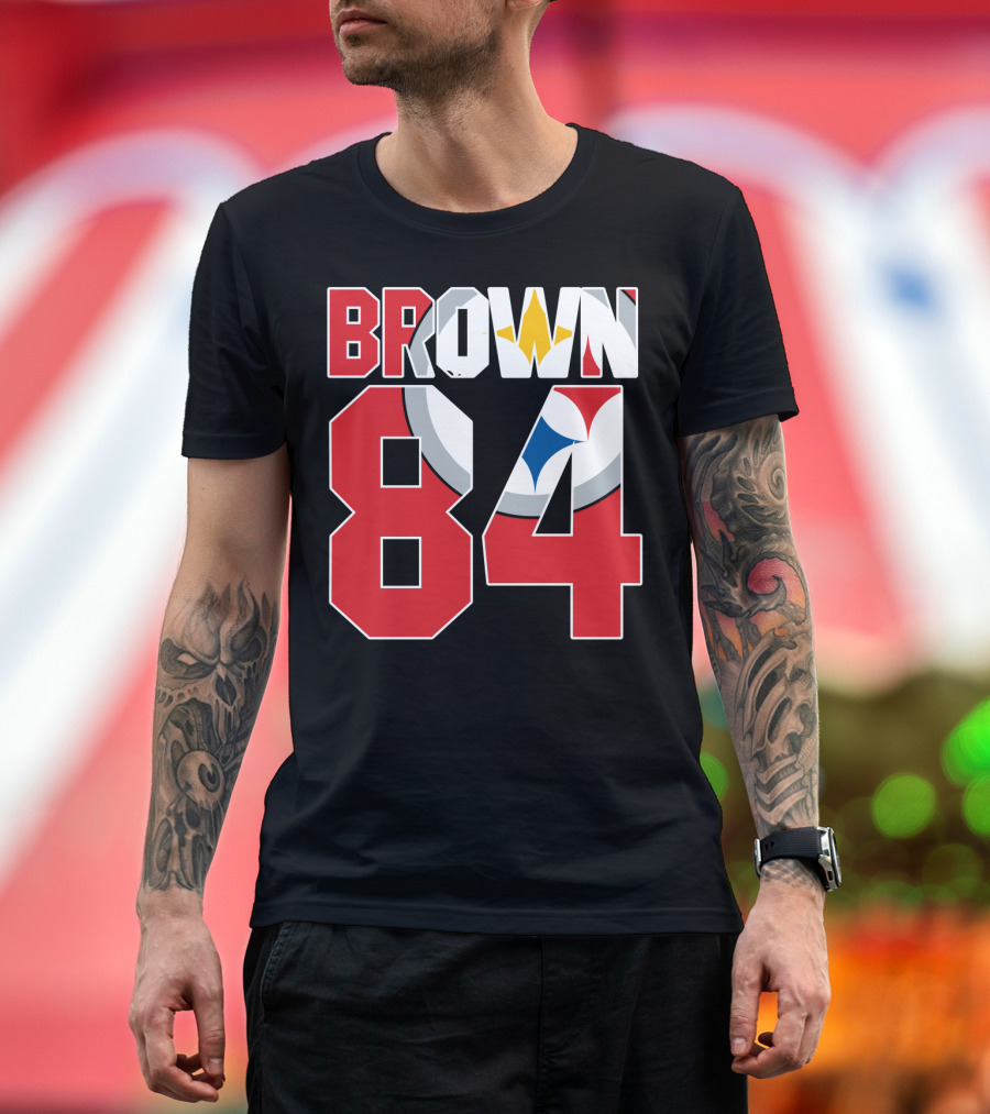 Pittsburgh Steelers Antonio Brown 84 Logo Jersey T-Shirt
