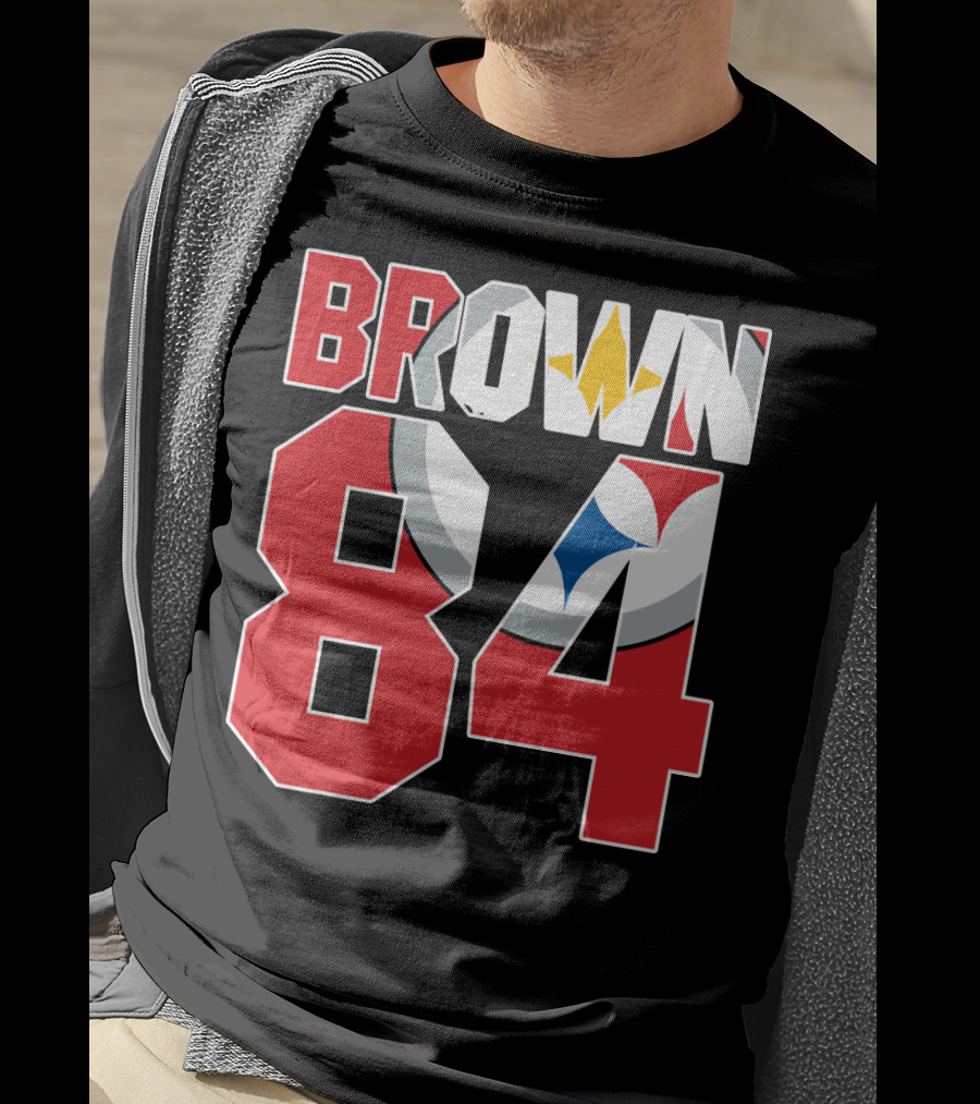 Pittsburgh Steelers Antonio Brown 84 Logo Jersey T-Shirt