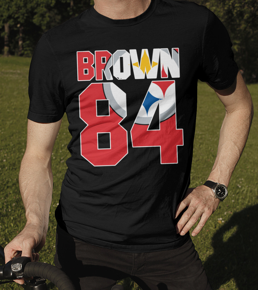 Pittsburgh Steelers Antonio Brown 84 Logo Jersey T-Shirt