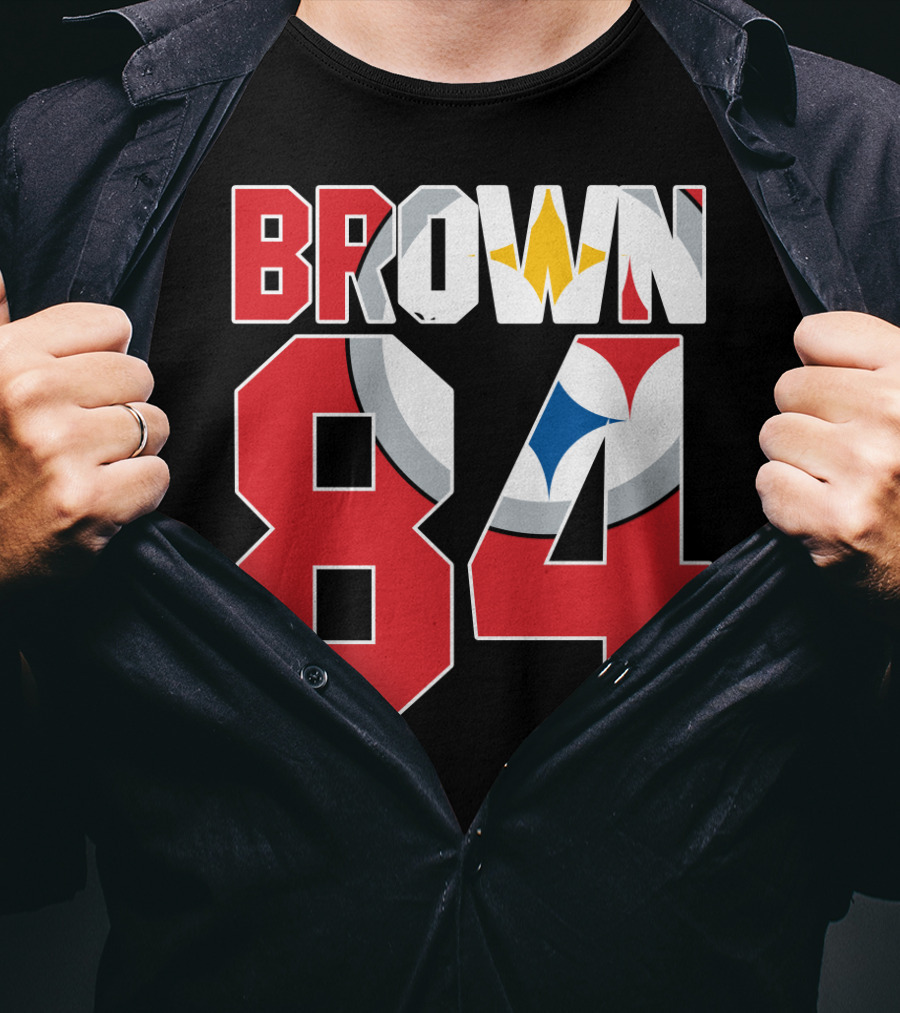 Pittsburgh Steelers Antonio Brown 84 Logo Jersey T-Shirt