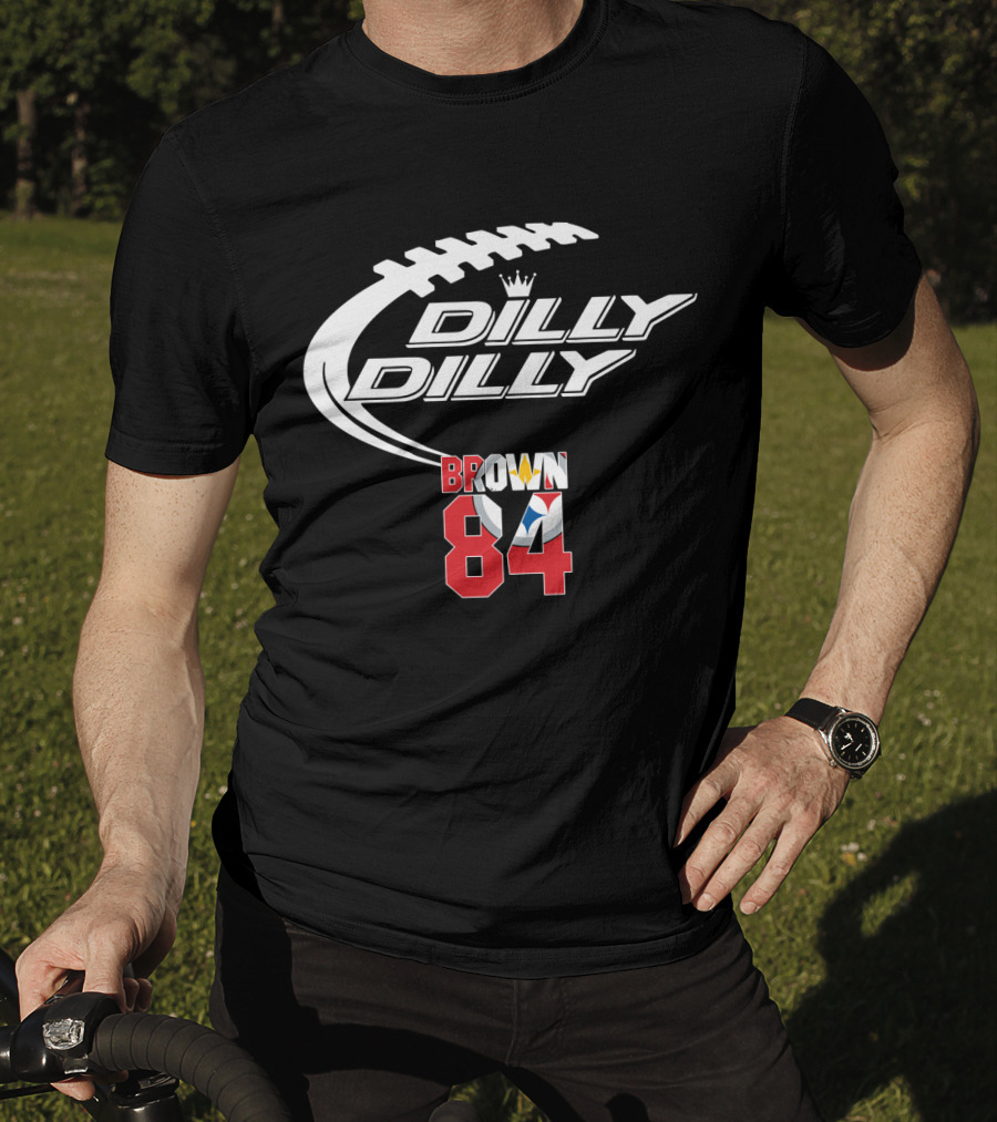 Pittsburgh Steelers Brown 84 Dilly Dilly Football T-Shirt