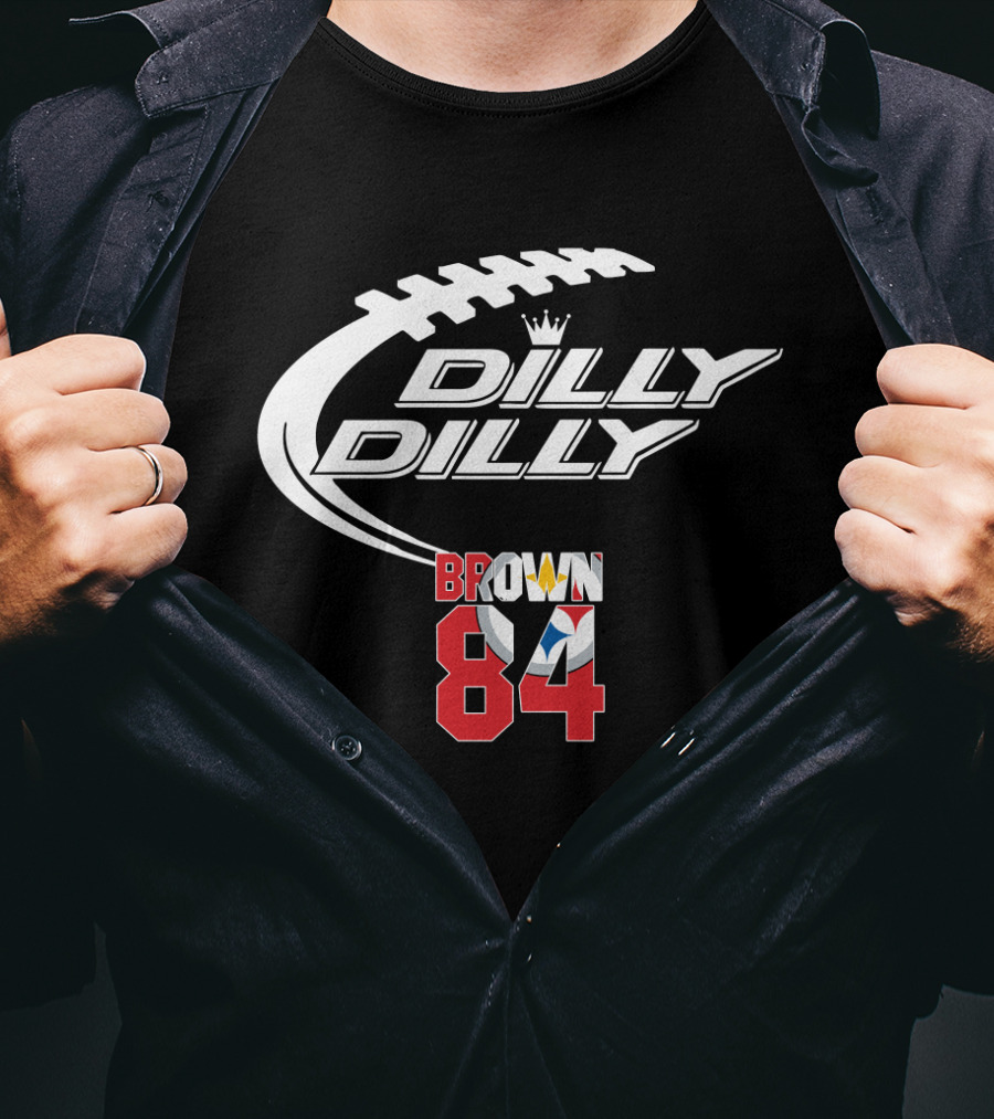 Pittsburgh Steelers Brown 84 Dilly Dilly Football T-Shirt