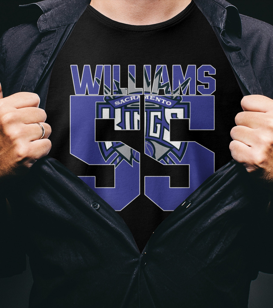 Sacramento Kings Jason Williams 55 Logo Nba T-Shirt