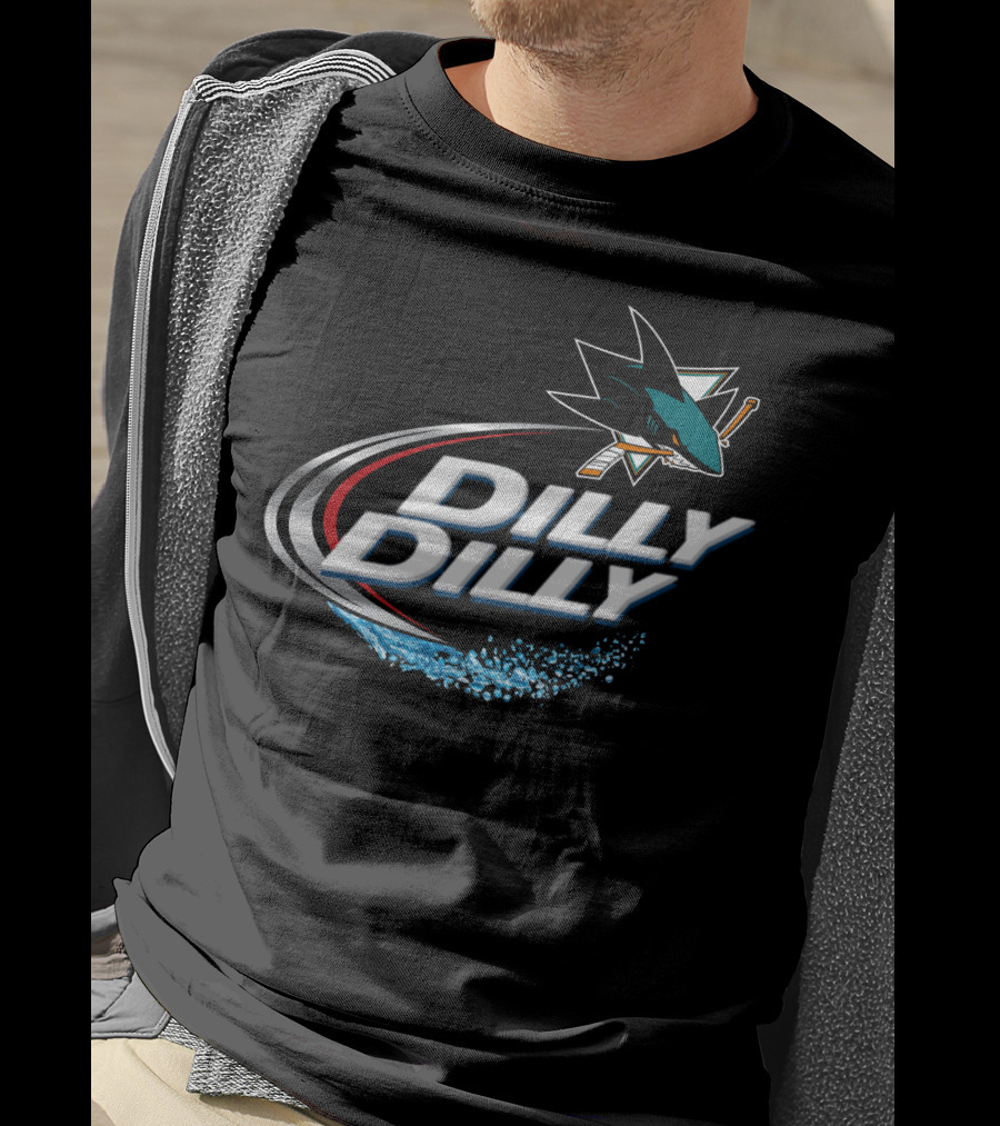 San Jose Sharks Dilly Dilly NHL Fan Logo Splash T-Shirt