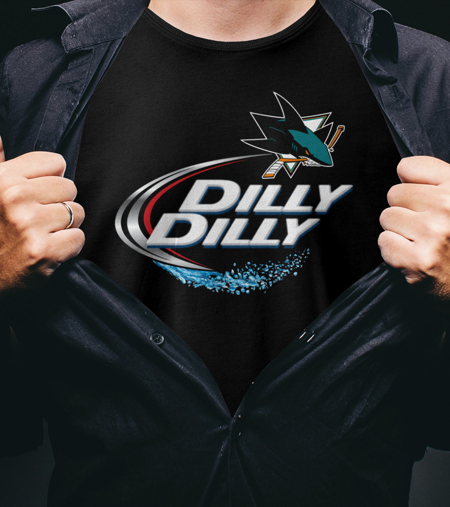 San Jose Sharks Dilly Dilly NHL Fan Logo Splash T-Shirt