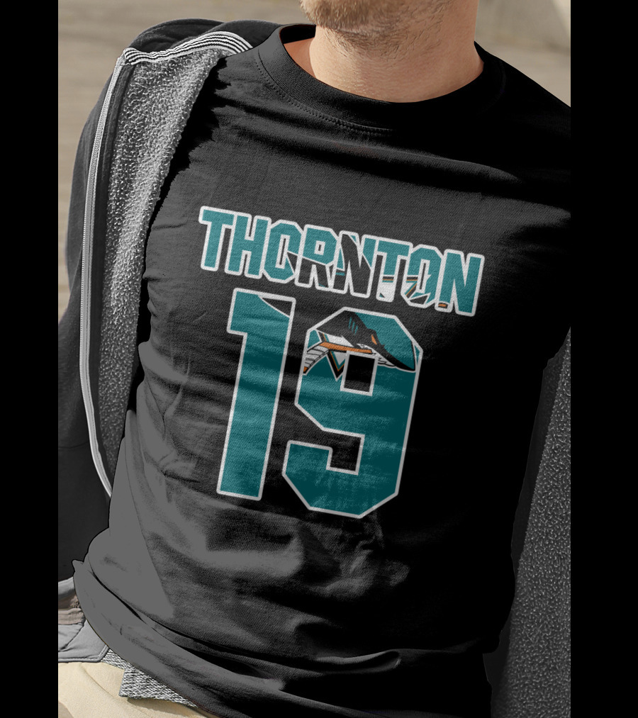 San Jose Sharks Joe Thornton 19 NHL Player Number T-Shirt