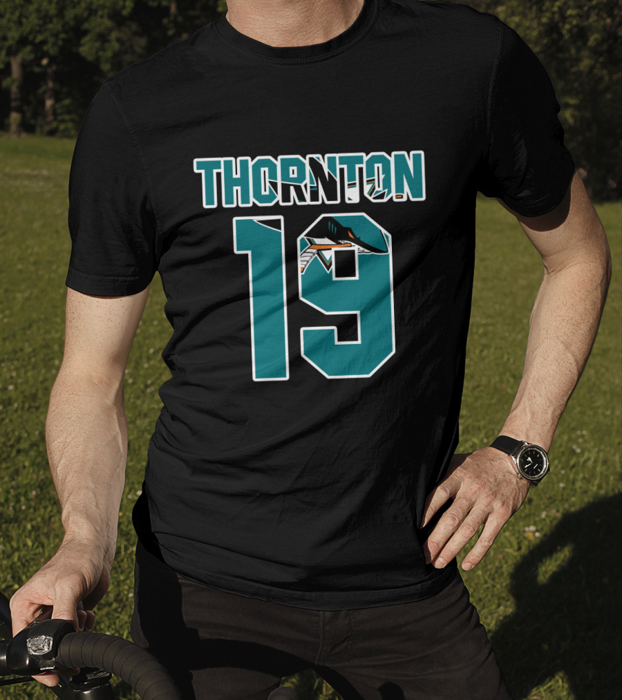 San Jose Sharks Joe Thornton 19 NHL Player Number T-Shirt
