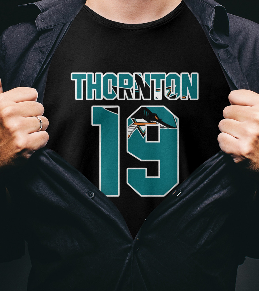 San Jose Sharks Joe Thornton 19 NHL Player Number T-Shirt