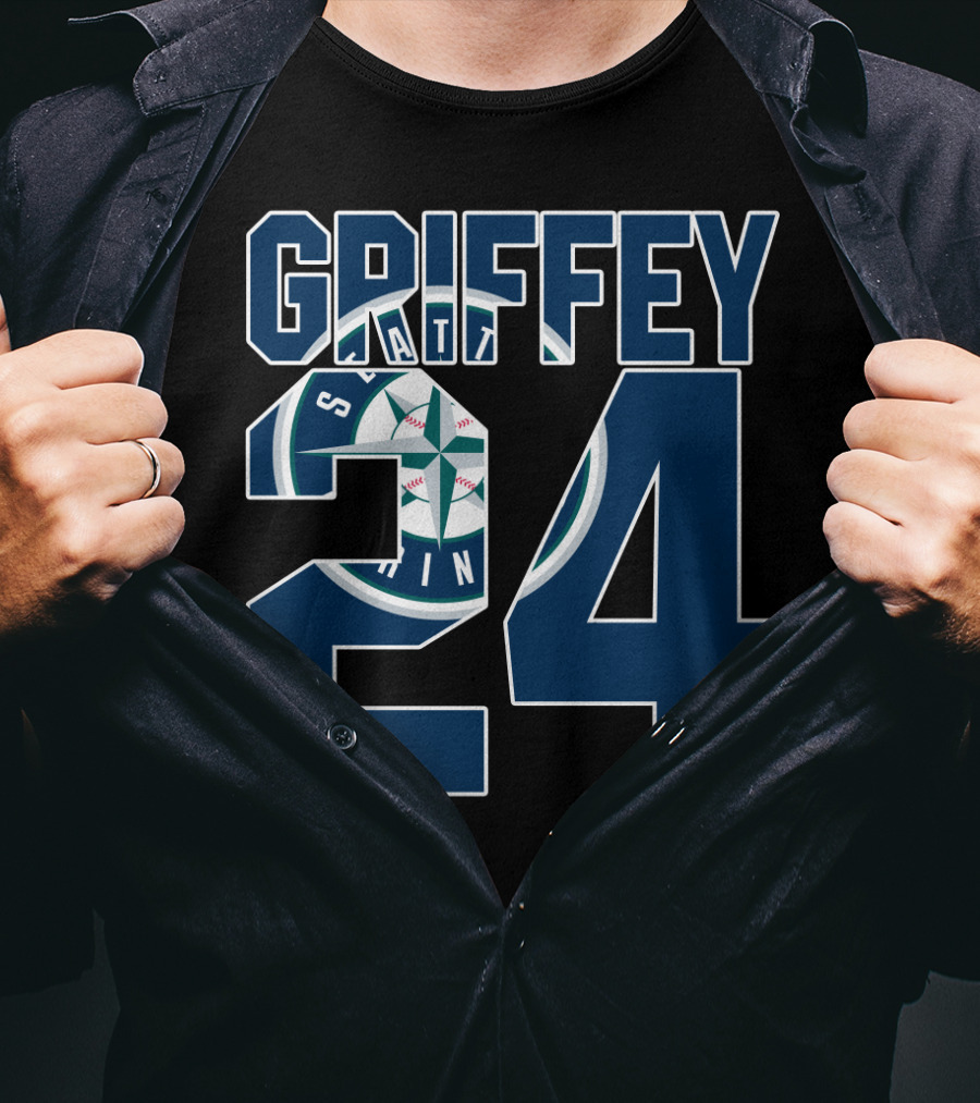 Griffey 24 Seattle Mariners Iconic Jersey Design With Team T-Shirt