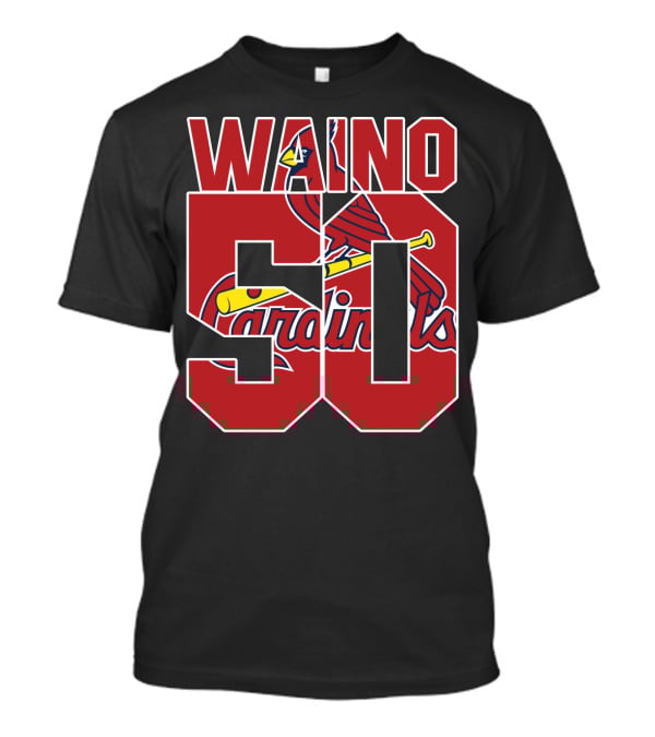 Waino 50 St. Louis Cardinals Iconic Logo Adam Wainwright T-Shirt