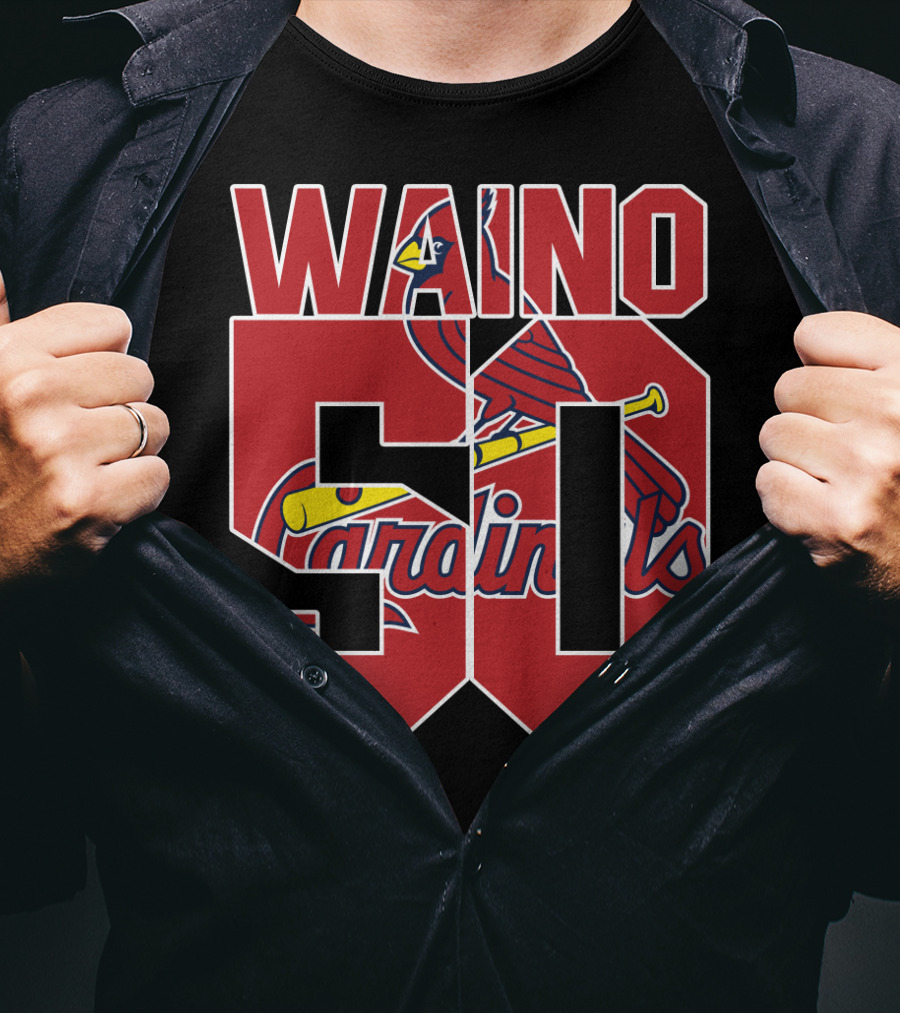 Waino 50 St. Louis Cardinals Iconic Logo Adam Wainwright T-Shirt