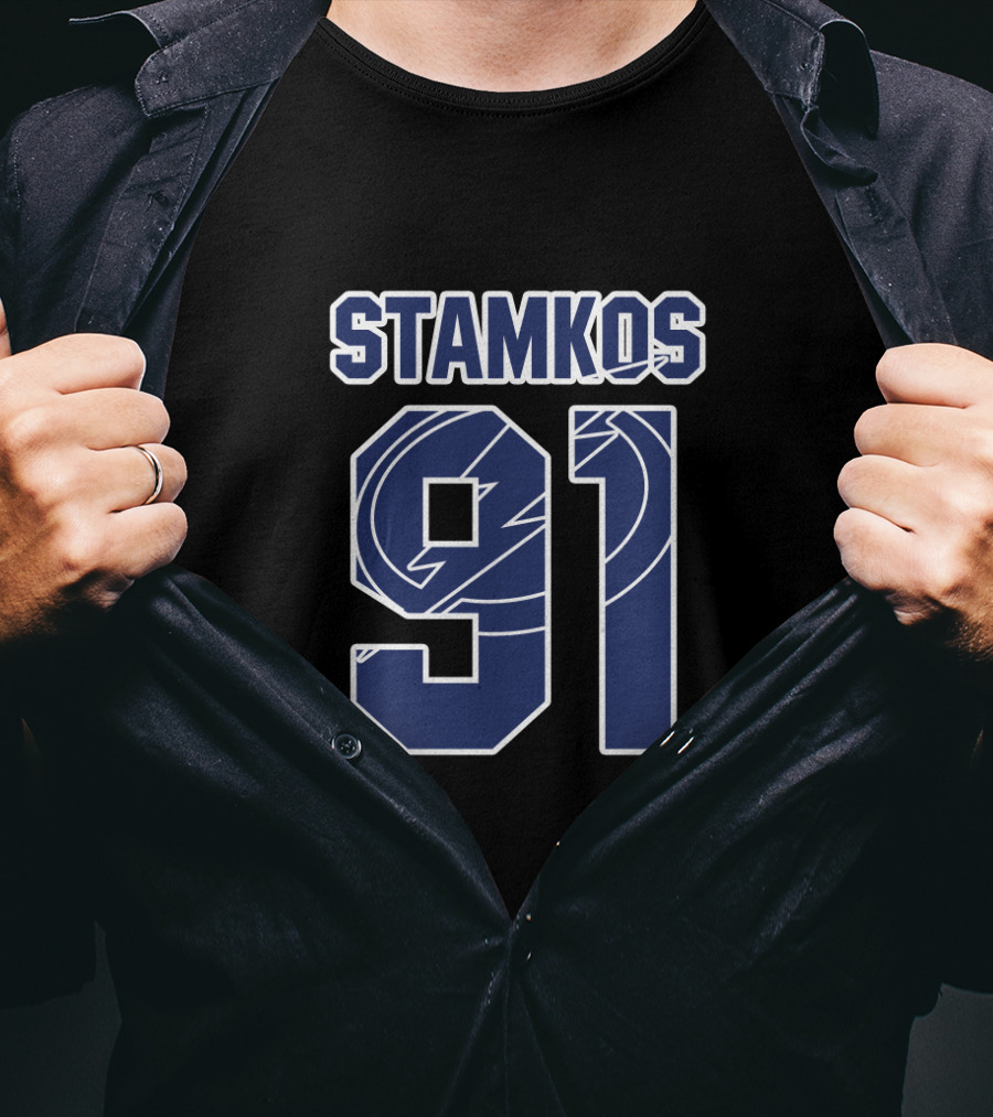 Tampa Bay Lightning Steve Stamkos 91 NHL Hockey T-Shirt