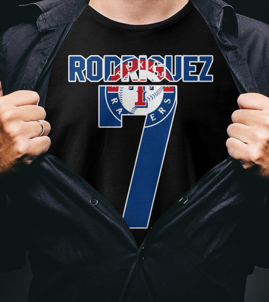 Rodriguez Texas Rangers Number 7 Baseball T-Shirt