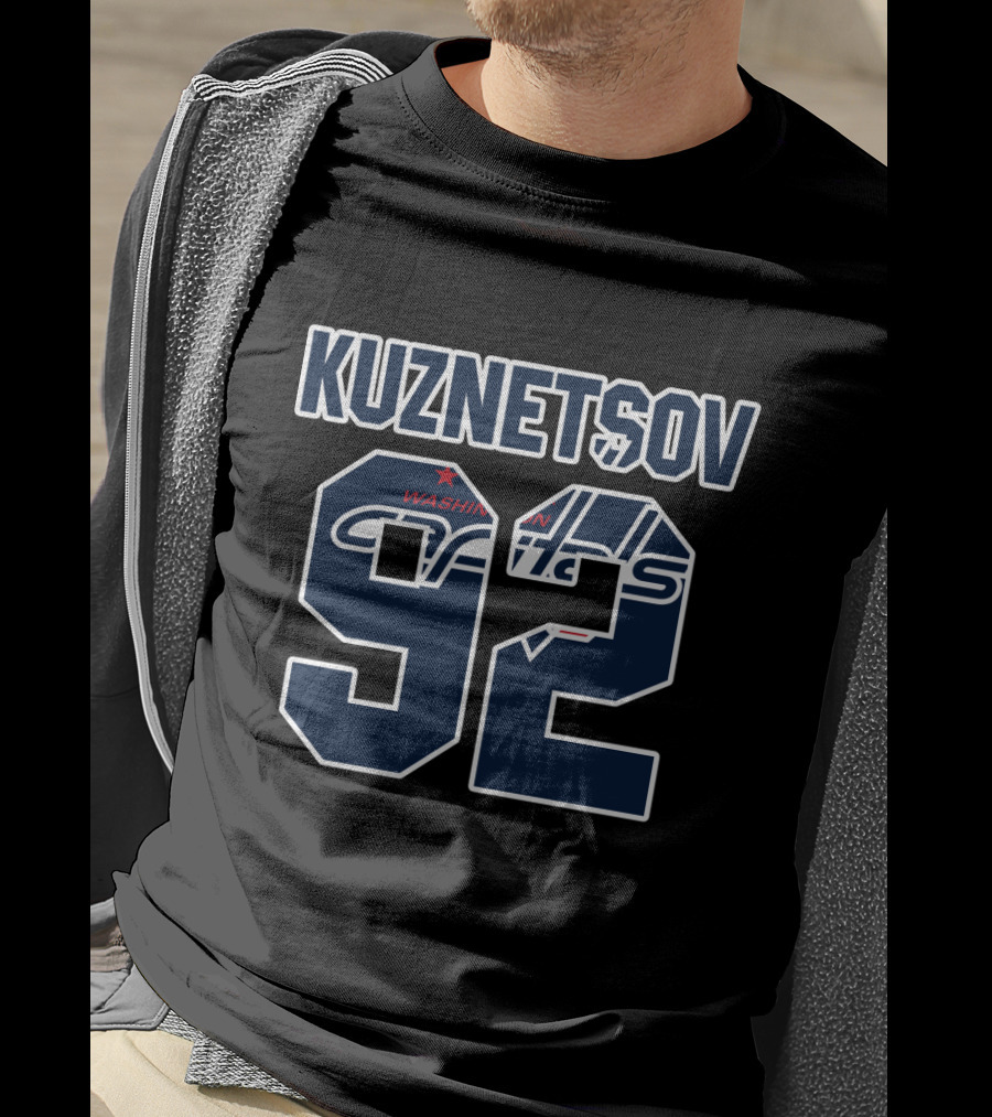 Kuznetsov 92 Washington Capitals NHL Hockey Team Logo And Name T-Shirt