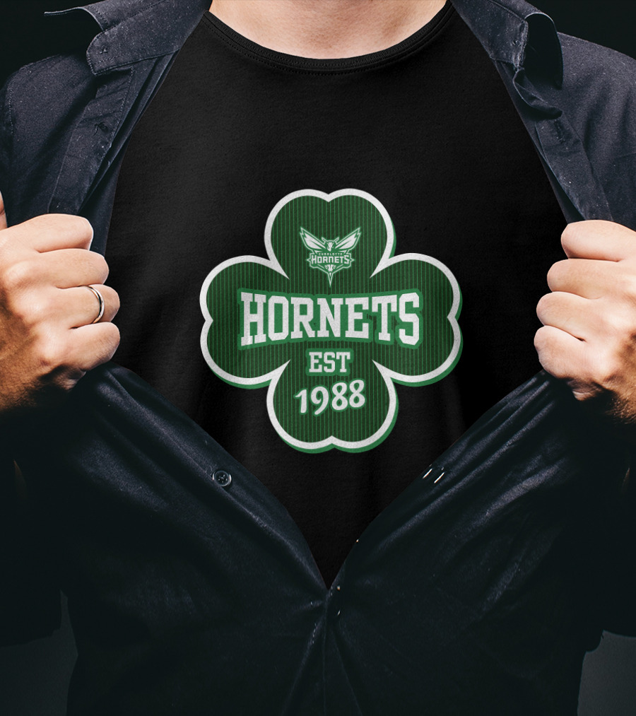 Charlotte Hornets St Patrick's Day Shamrock Est 1988 T-Shirt