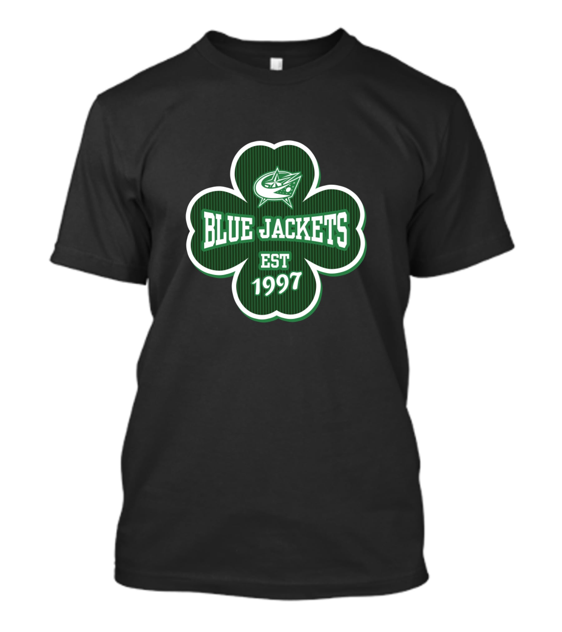 Columbus Blue Jackets Shamrock Emblem St Patrick's Day Est 1997 T-Shirt