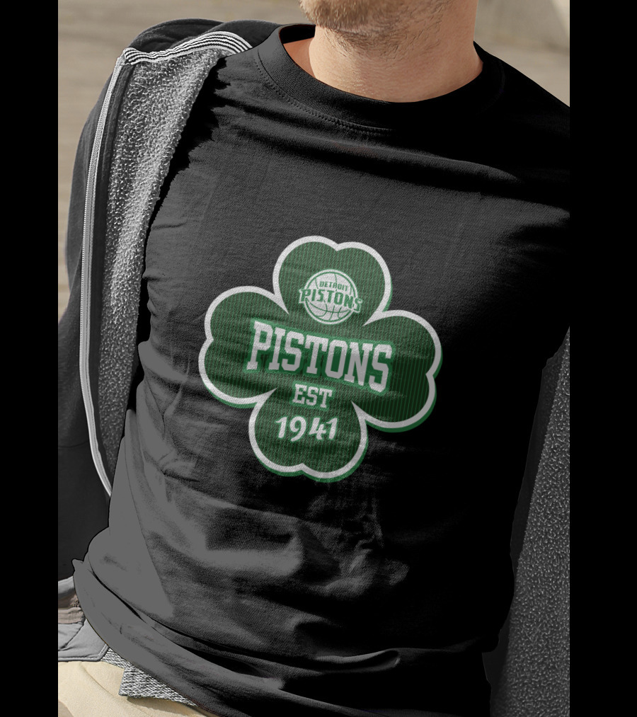 Detroit Pistons Est 1941 Shamrock Patrick's Day T-Shirt