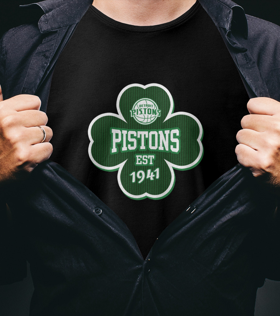 Detroit Pistons Est 1941 Shamrock Patrick's Day T-Shirt