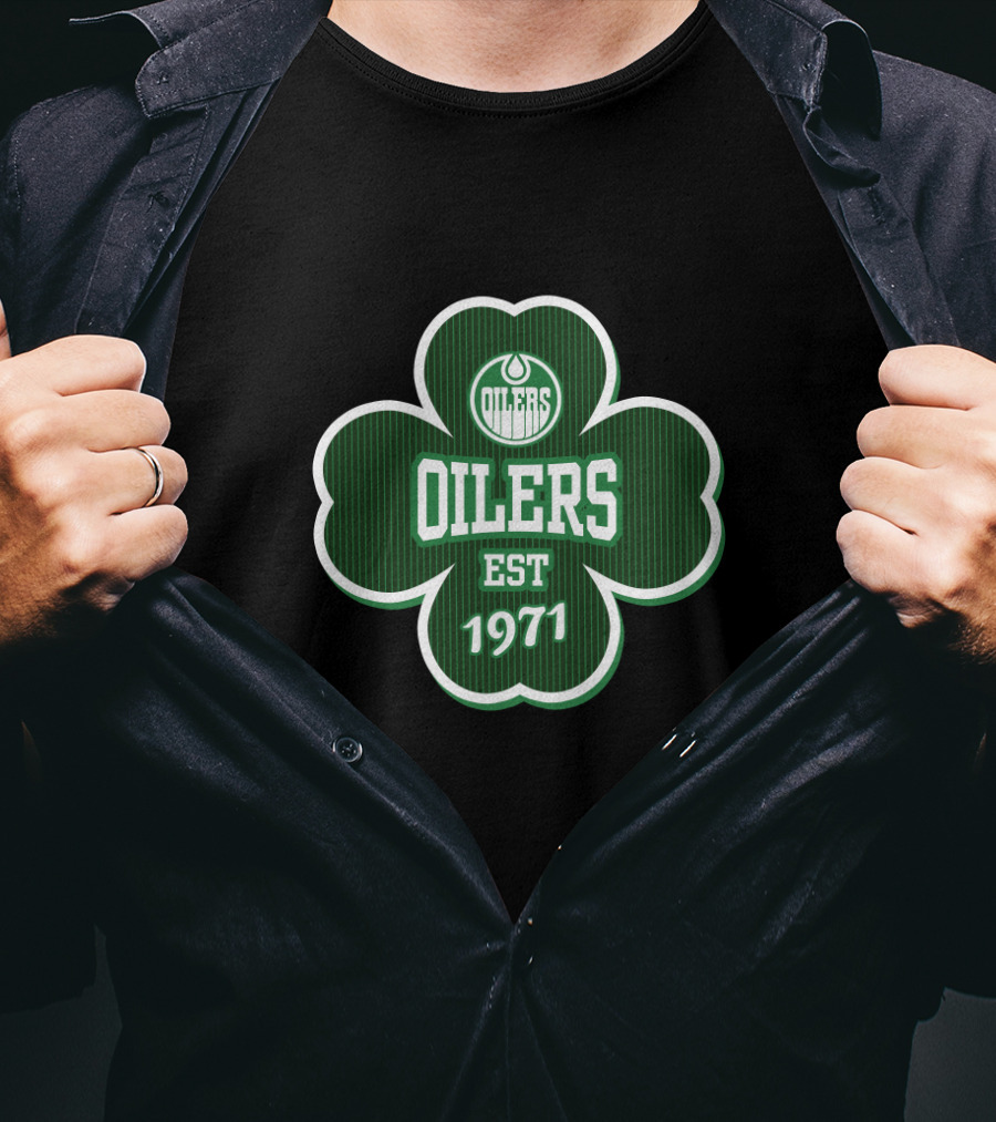 Edmonton Oilers St Patrick's Day Shamrock Est 1971 T-Shirt