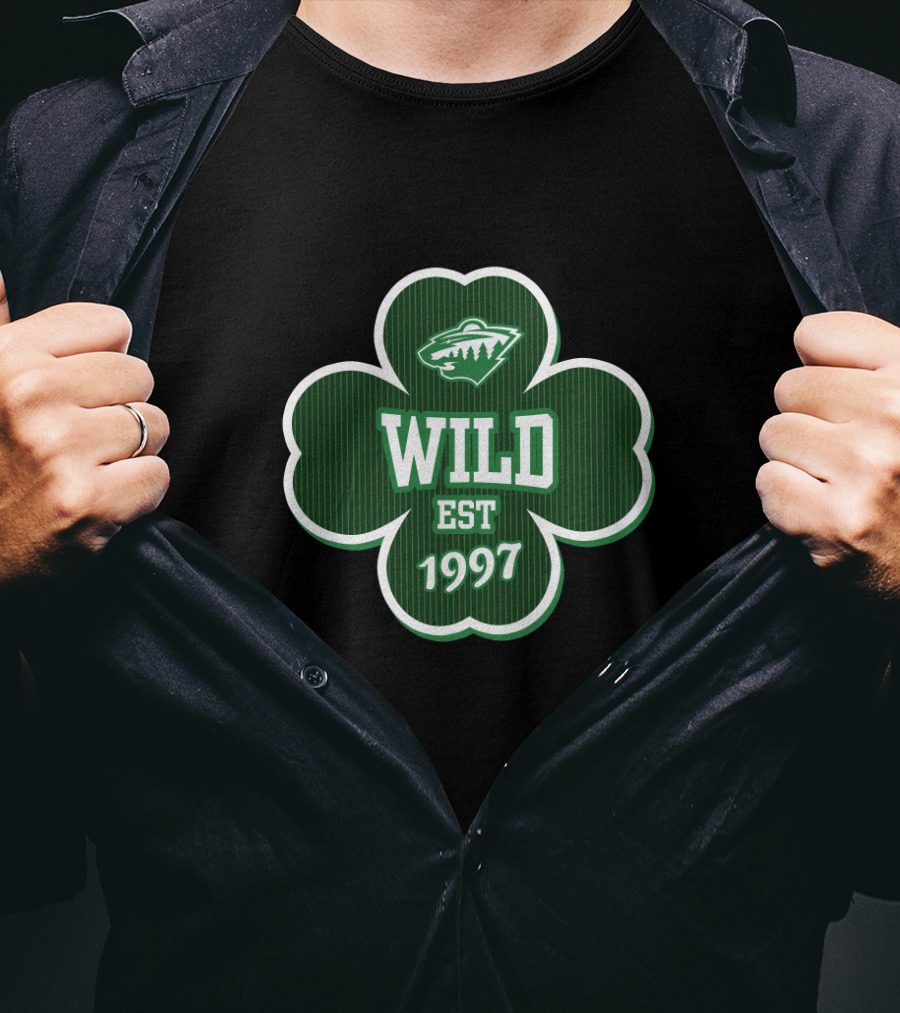 Minnesota Wild St. Patrick's Day Clover Design Est 1997 T-Shirt