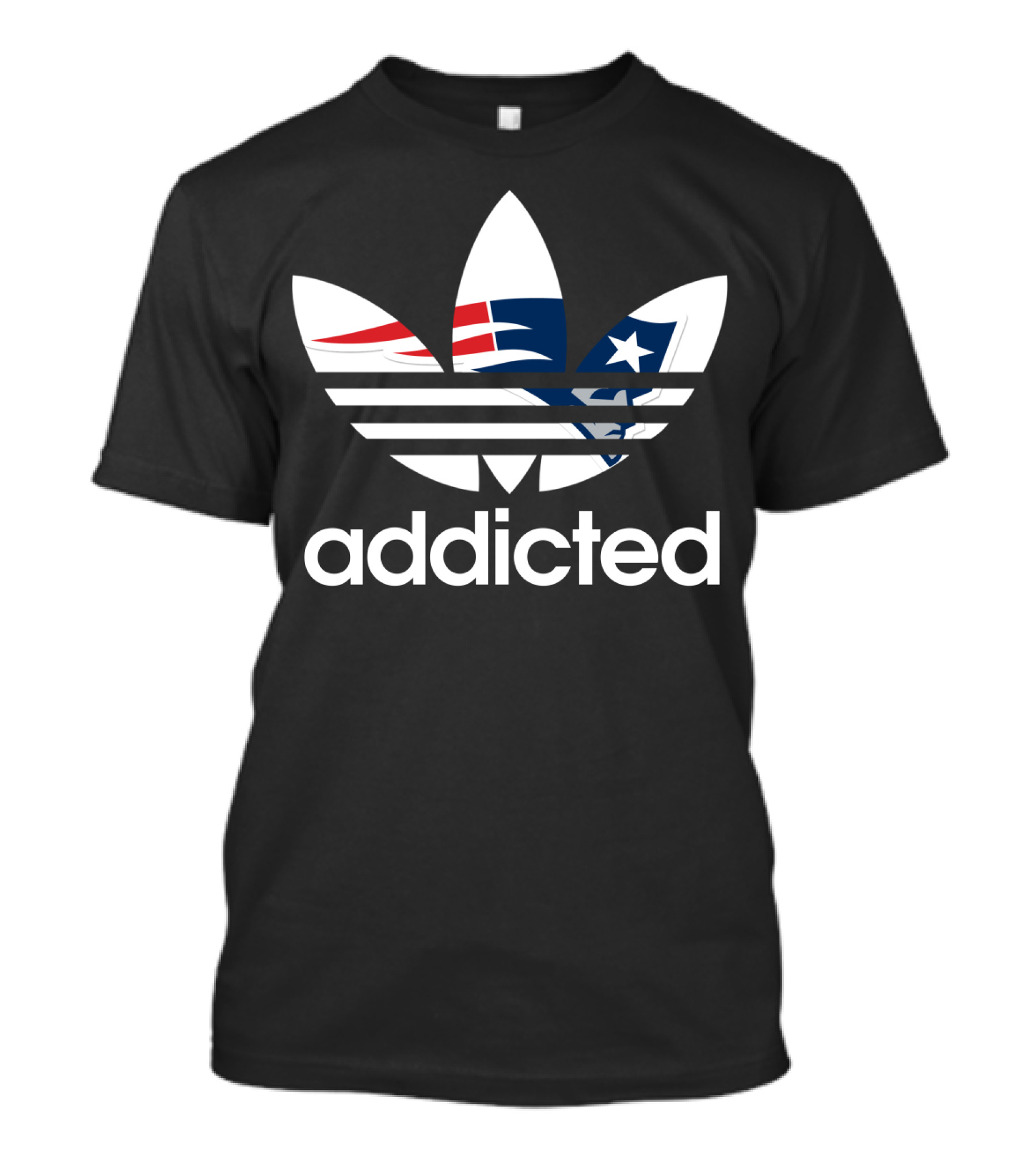 New England Patriots Addicted Nfl Logo Mashup T-Shirt