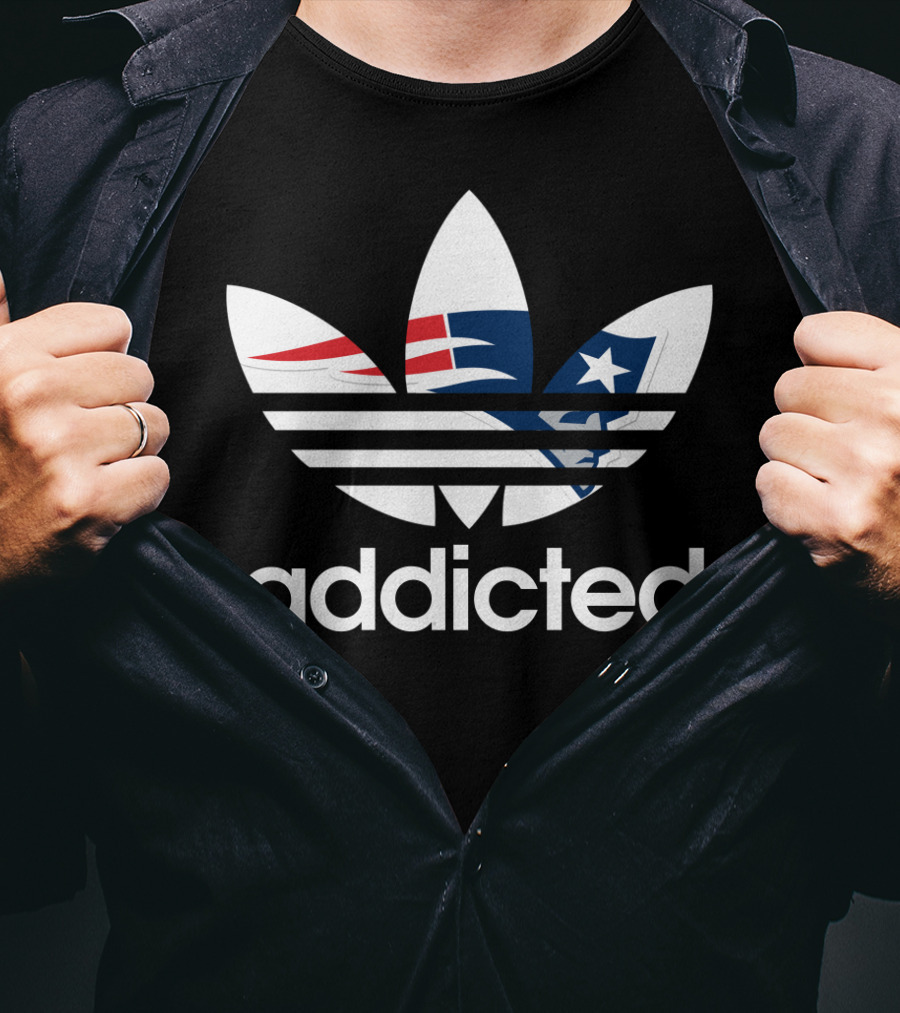 New England Patriots Addicted Nfl Logo Mashup T-Shirt
