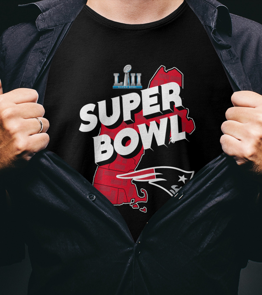 Super Bowl Liii New England Patriots Map T-Shirt