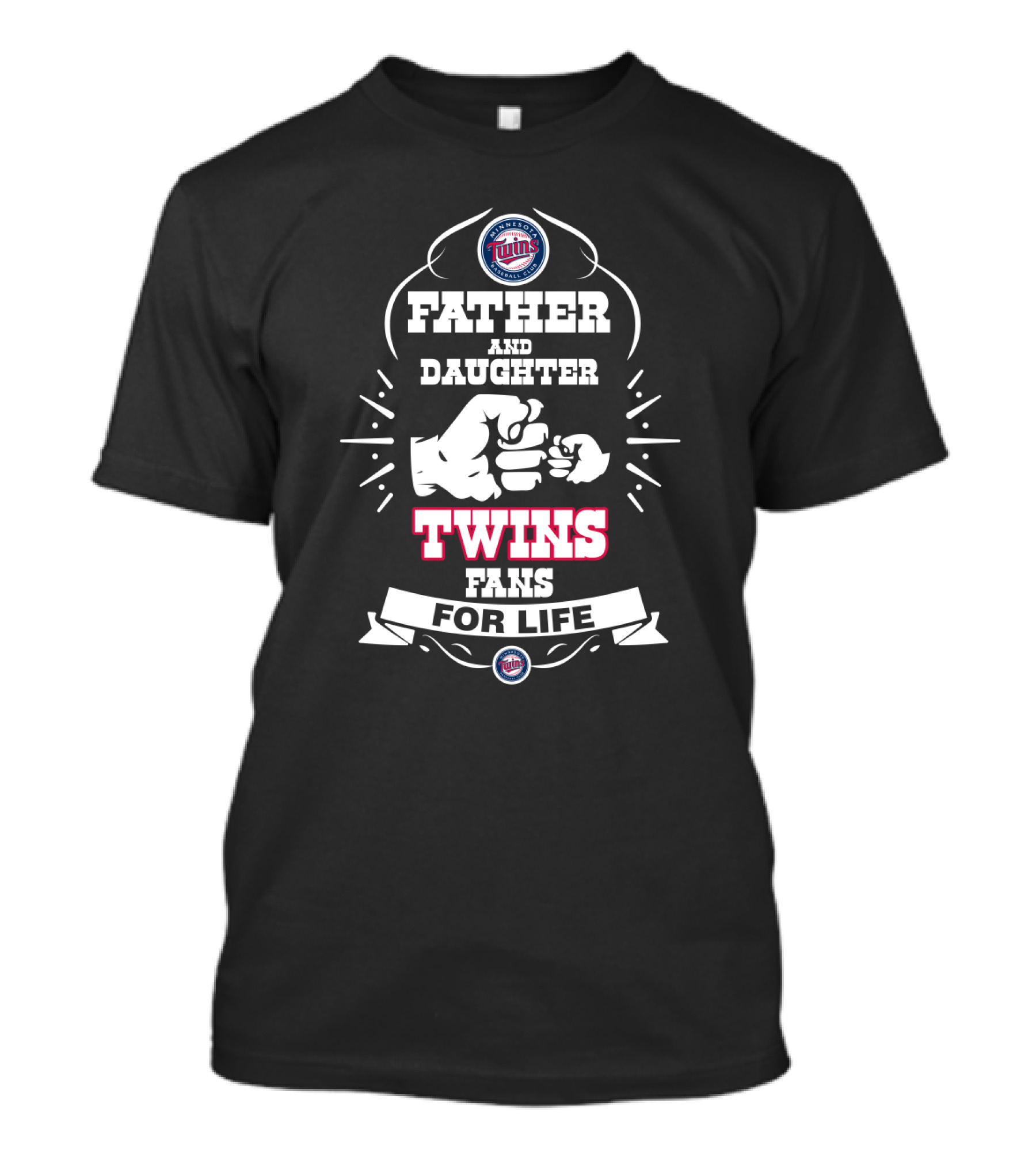 Father And Daughter Twins Fans For Life Minnesota Twins Supporters T-Shirt